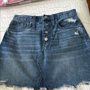 Madewell Rigid A- Line Denim Button-Up Skirt